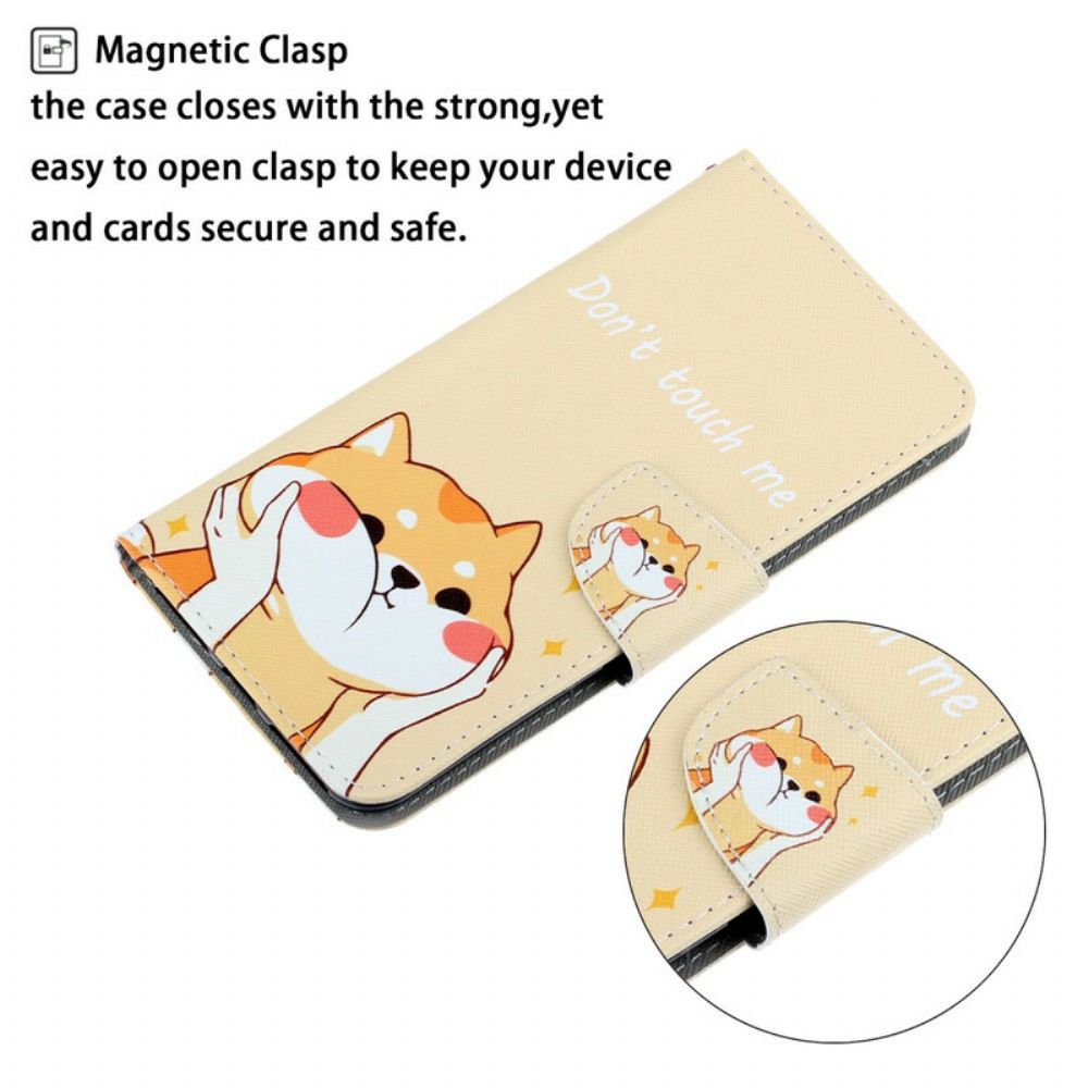 Folio-hoesje voor Samsung Galaxy S20 Met Ketting Raak Me Niet Aan Met Strappy Kat