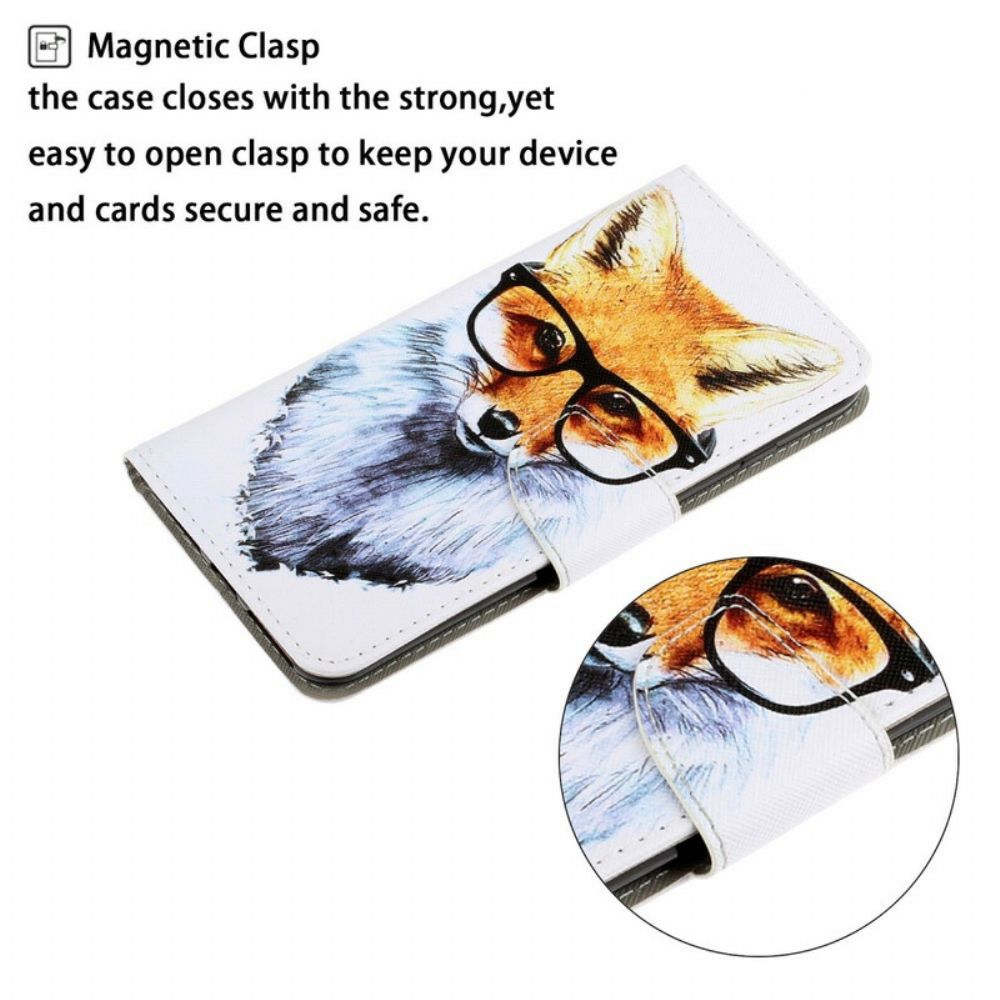 Folio-hoesje voor Samsung Galaxy S20 Met Ketting Slimme Vos Met Riem