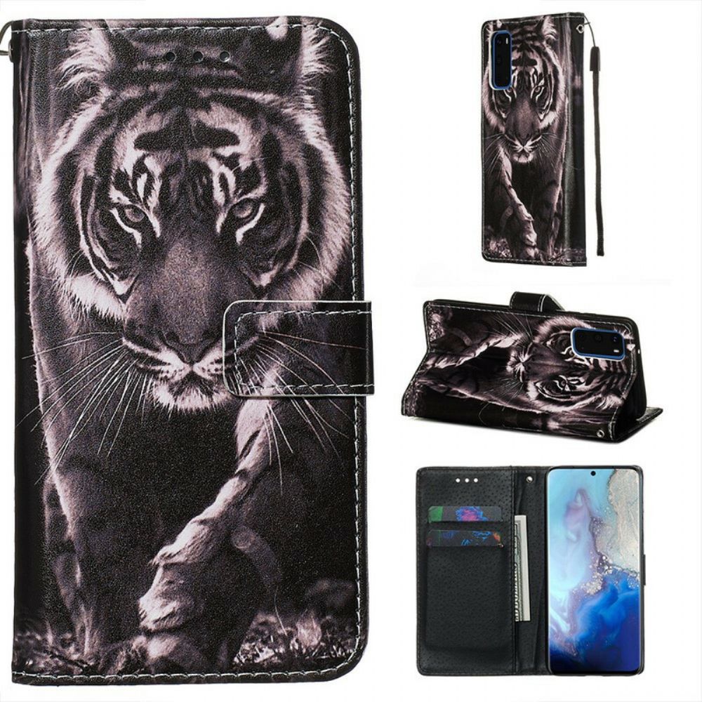 Leren Hoesje voor Samsung Galaxy S20 Nachttijger