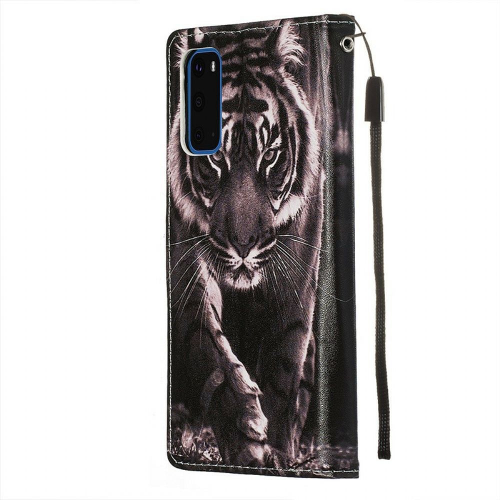 Leren Hoesje voor Samsung Galaxy S20 Nachttijger