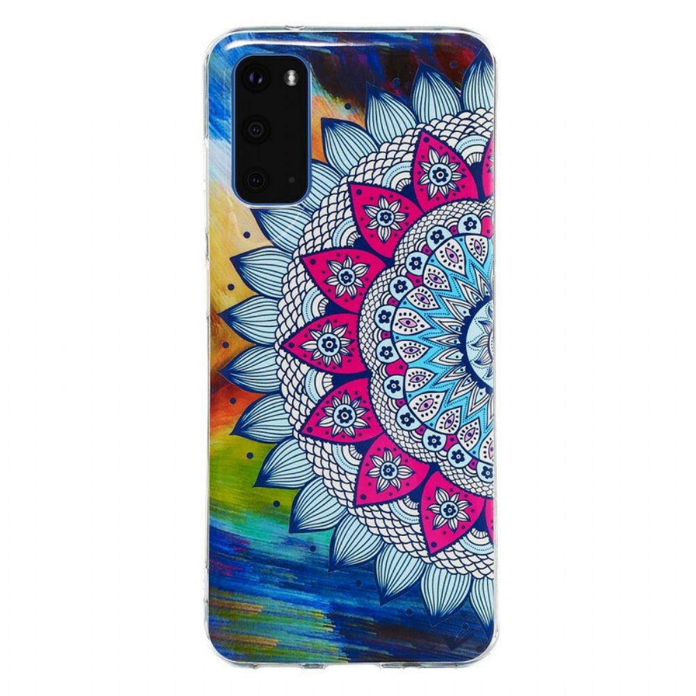 Telefoonhoesje voor Samsung Galaxy S20 Fluorescerende Kleurrijke Mandala