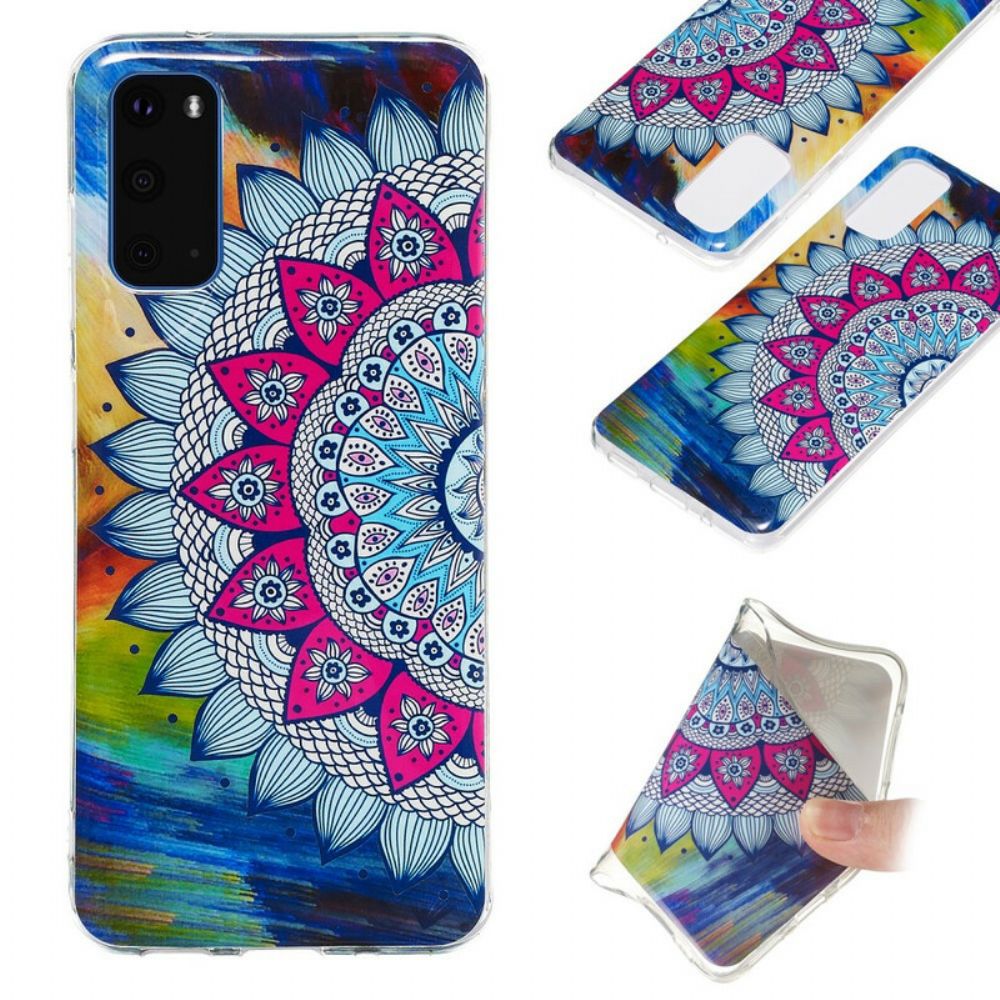 Telefoonhoesje voor Samsung Galaxy S20 Fluorescerende Kleurrijke Mandala