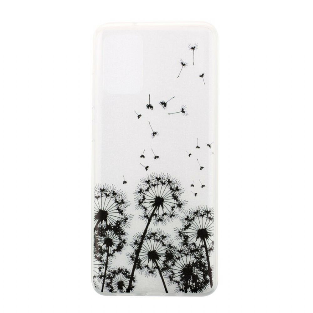 Telefoonhoesje voor Samsung Galaxy S20 Transparante Zwarte Paardebloemen