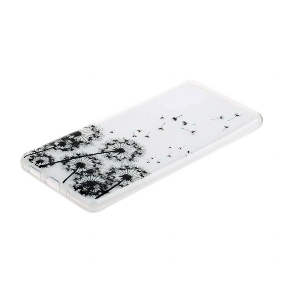 Telefoonhoesje voor Samsung Galaxy S20 Transparante Zwarte Paardebloemen