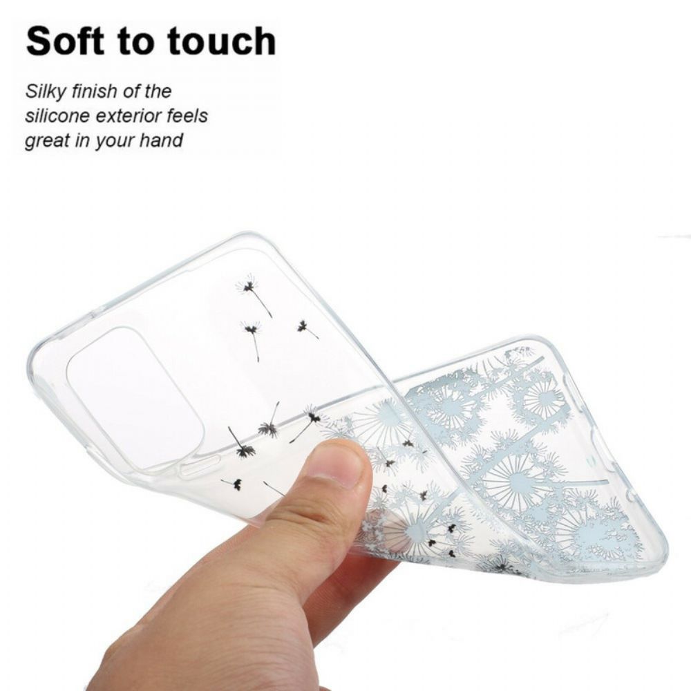 Telefoonhoesje voor Samsung Galaxy S20 Transparante Zwarte Paardebloemen