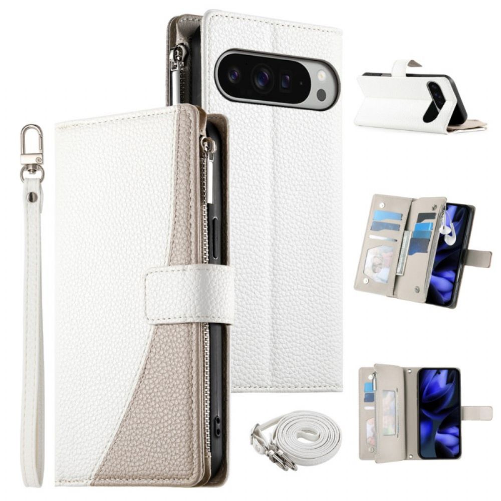 Bescherming Hoesje Google Pixel 10 Pro Xl Tweekleurige Portemonnee