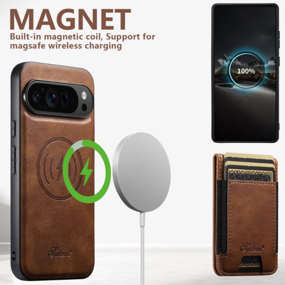 Case Hoesje Google Pixel 10 Pro Xl Telefoonhoesje Magsafe-compatibele Kaarthouder En Standaard Suteni