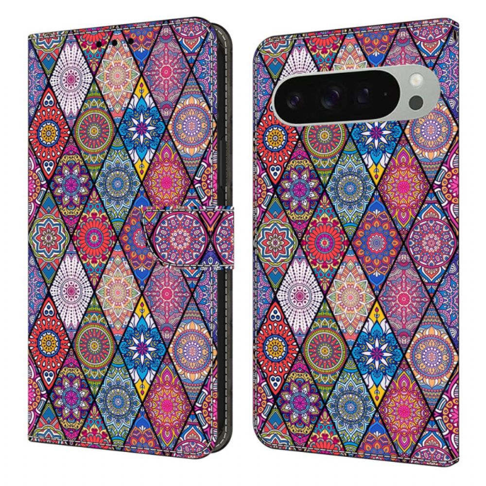Flip Case Leren Google Pixel 10 Pro Xl Patchwork