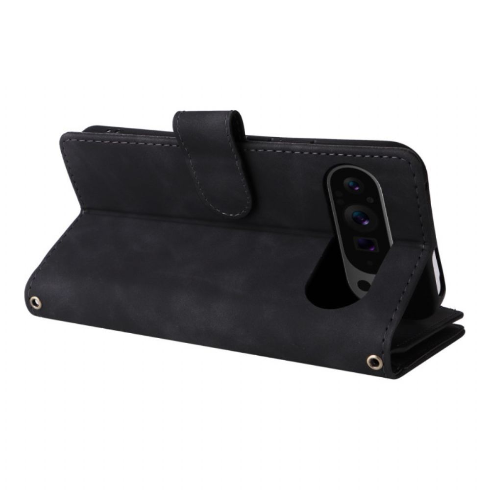 Folio-hoesje Google Pixel 10 Pro Xl Premium Suède Portemonnee