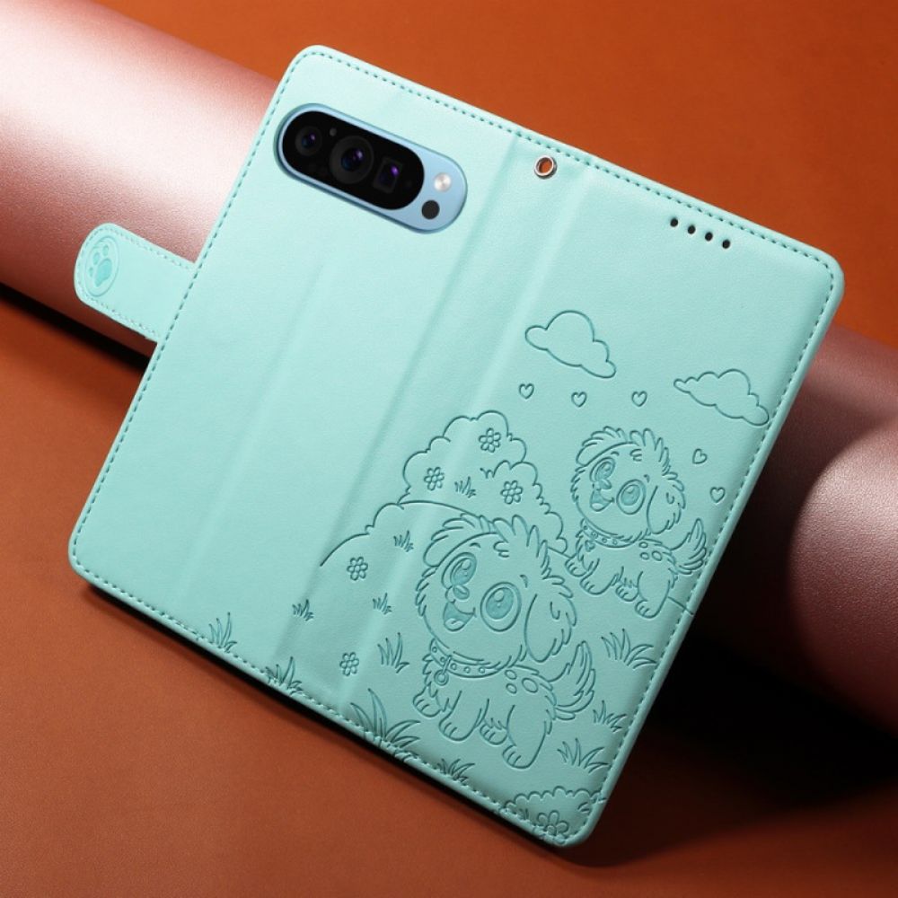 Folio-hoesje Google Pixel 10 Pro Xl Rfid-blokkering En Hondenpatroon