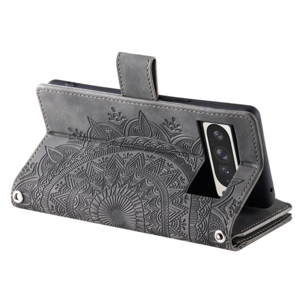 Folio-hoesje Google Pixel 10 Pro Xl Telefoonhoesje Portemonnee Met Mandala Suède-effect
