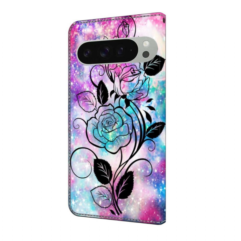 Folio-hoesje Google Pixel 10 Pro Xl Telefoonhoesje Roze En Blauw Patroon