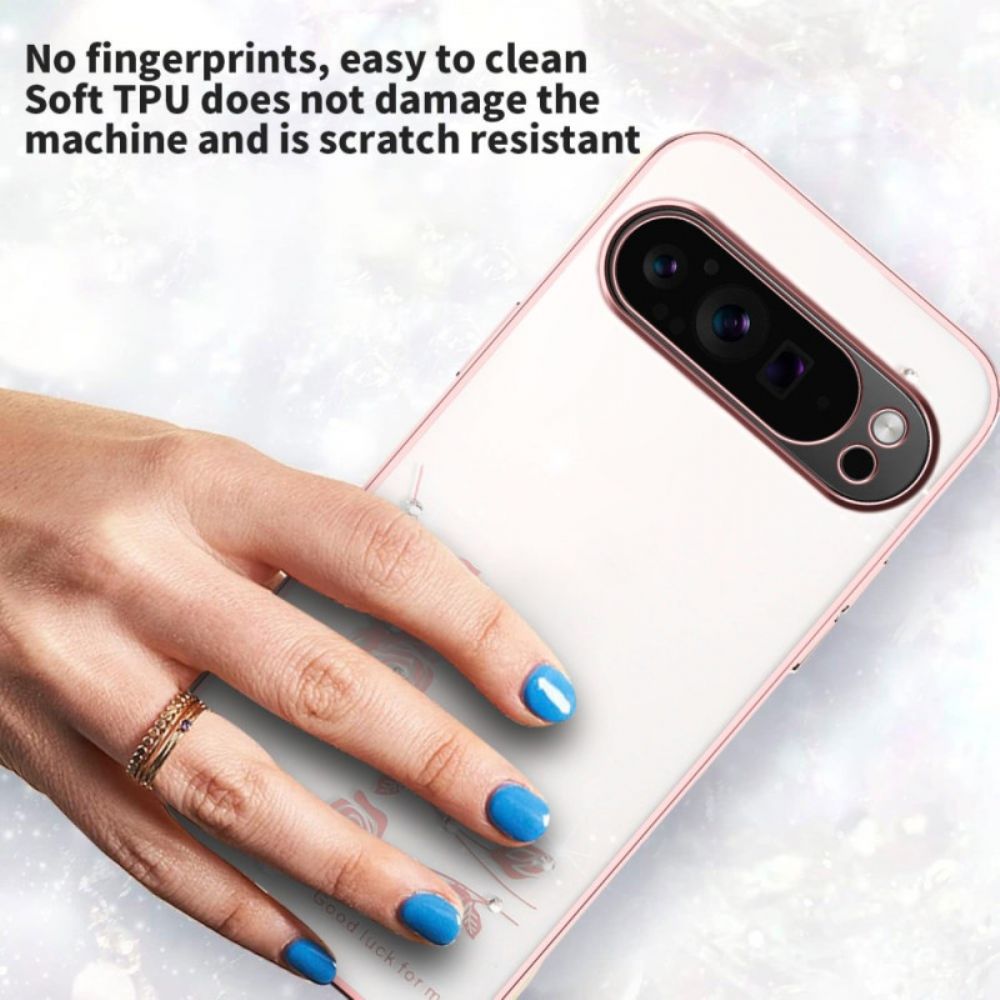 Hoesje Google Pixel 10 Pro Xl Bloemversiering En Strass-steentjes