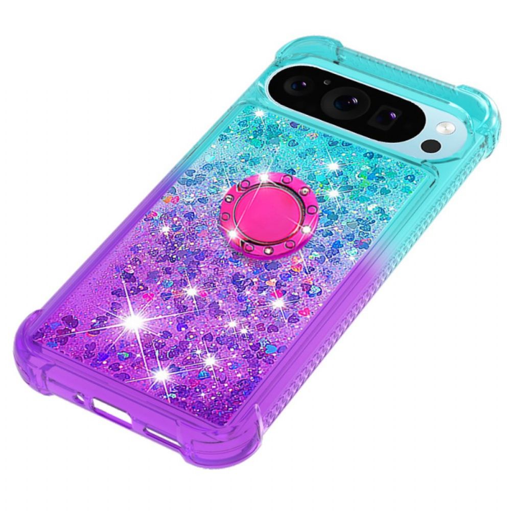 Hoesje Google Pixel 10 Pro Xl Glitter Met Kleurverloop En Ringhouder