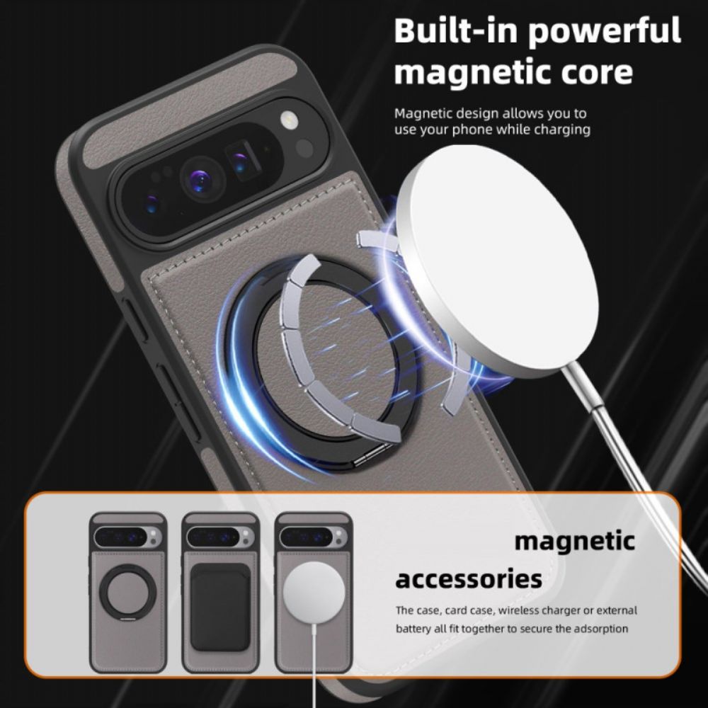 Hoesje Google Pixel 10 Pro Xl Magsafe-compatibele Ringhouder Suède-effect