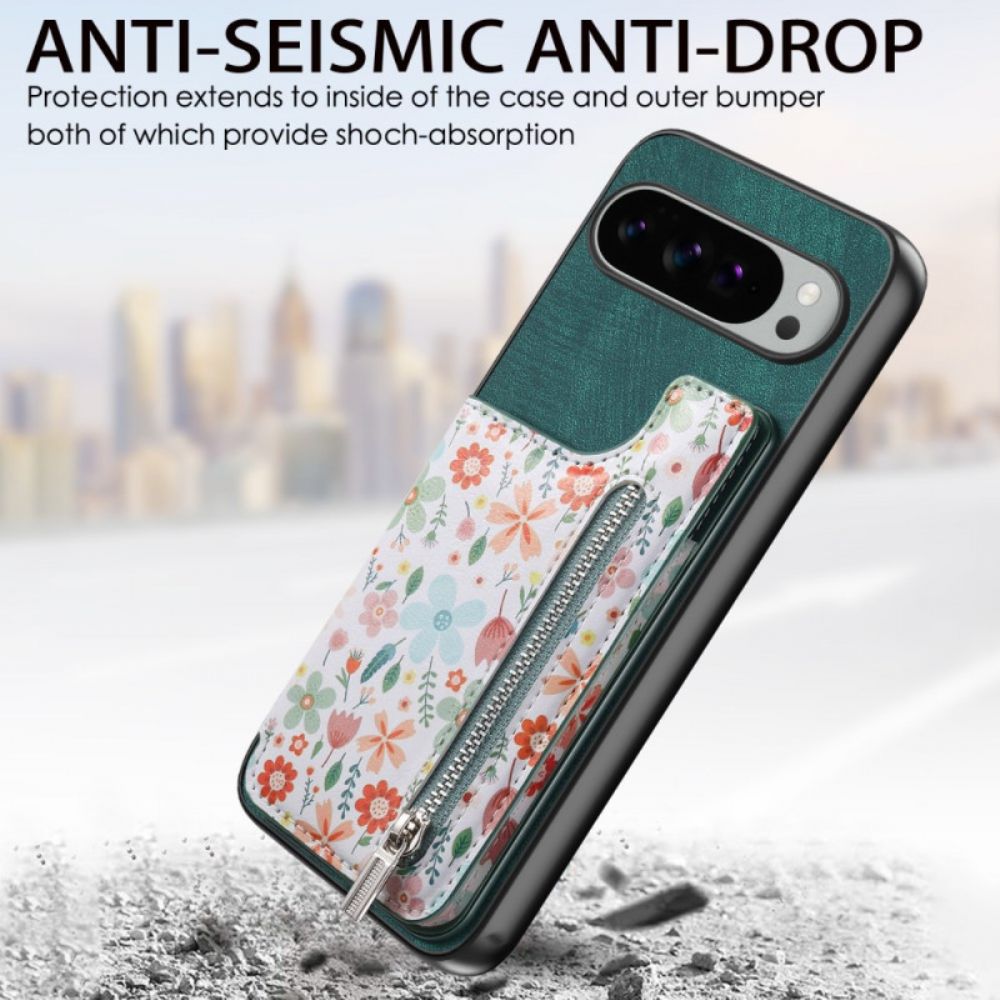 Hoesje Google Pixel 10 Pro Xl Portemonnee Met Bloemenprint
