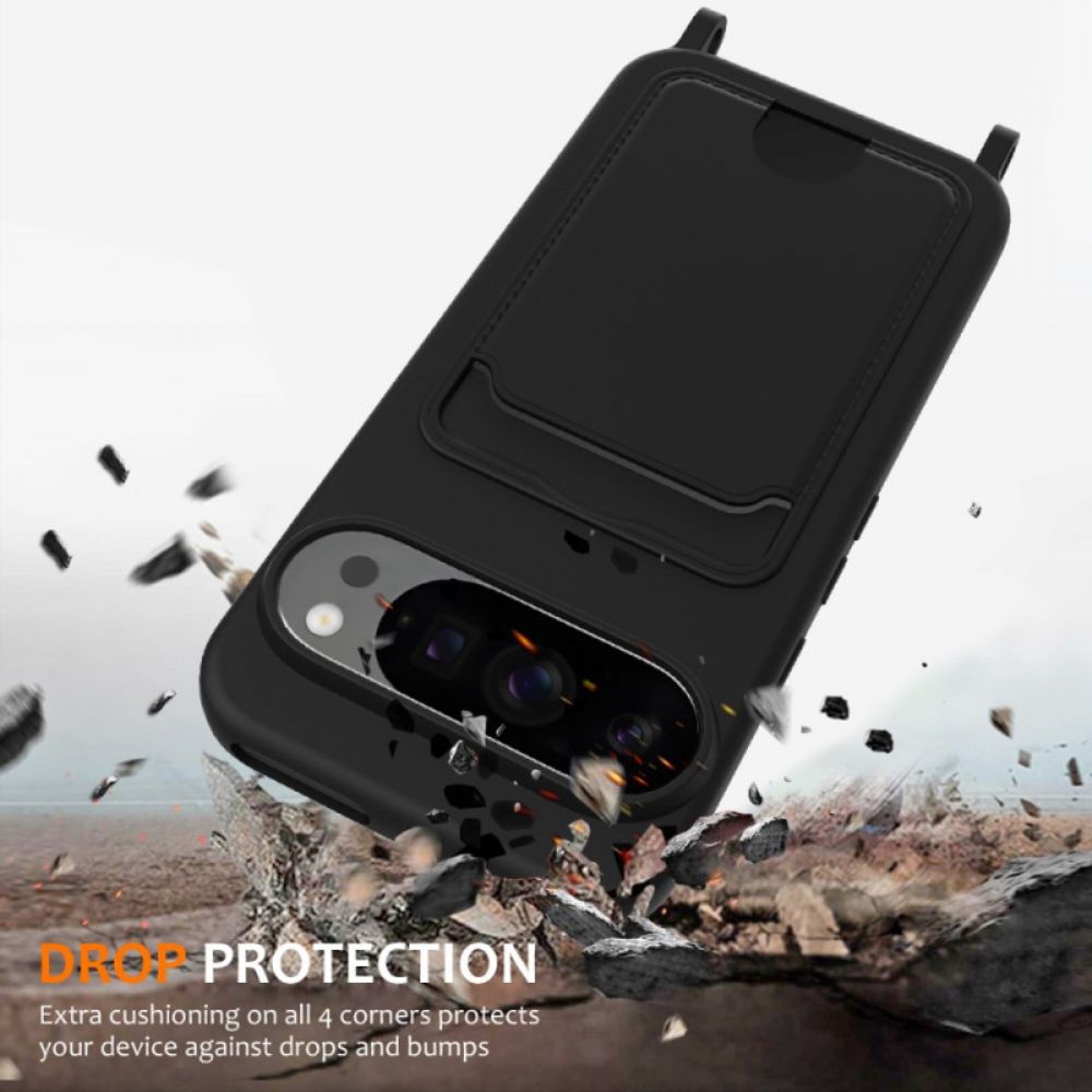 Hoesje Google Pixel 10 Pro Xl Siliconen Met Kaarthouder Bescherming Hoesje