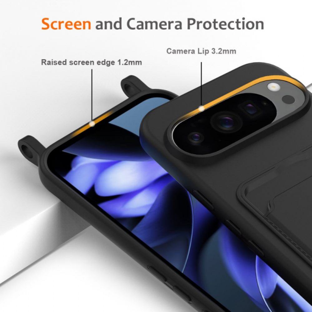 Hoesje Google Pixel 10 Pro Xl Siliconen Met Kaarthouder Bescherming Hoesje