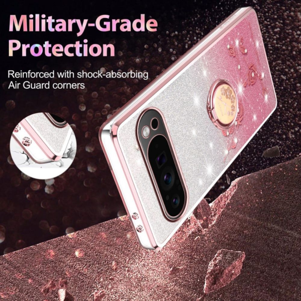 Hoesje Voor Google Pixel 10 Pro Xl Kadem Ringhouder Met Strass-steentjes