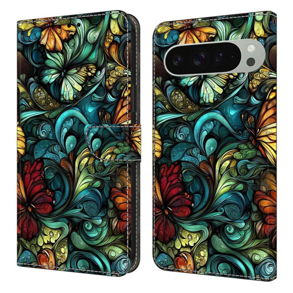 Leren Hoesje Google Pixel 10 Pro Xl Aquarelplanten Bescherming Hoesje