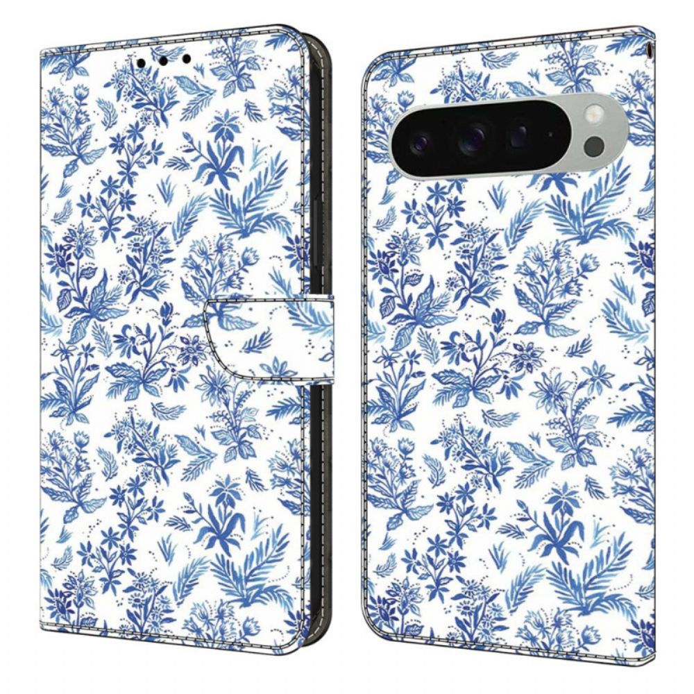 Leren Hoesje Google Pixel 10 Pro Xl Bloemenveld Bescherming Hoesje
