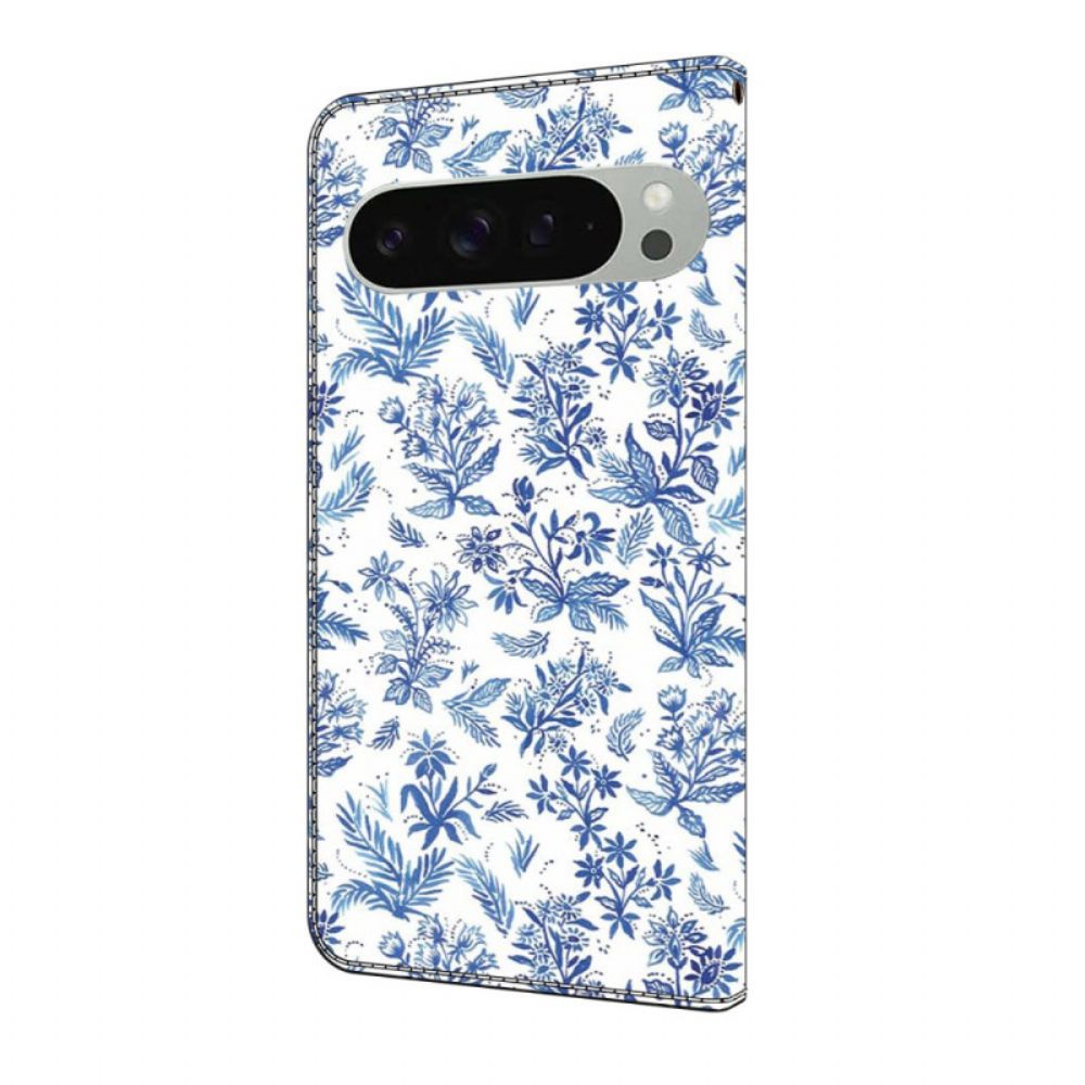 Leren Hoesje Google Pixel 10 Pro Xl Bloemenveld Bescherming Hoesje