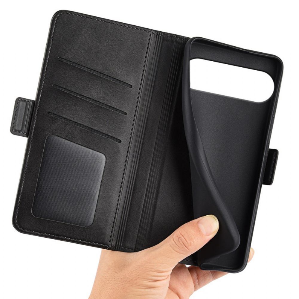 Leren Hoesje Google Pixel 10 Pro Xl Dubbele Sluiting