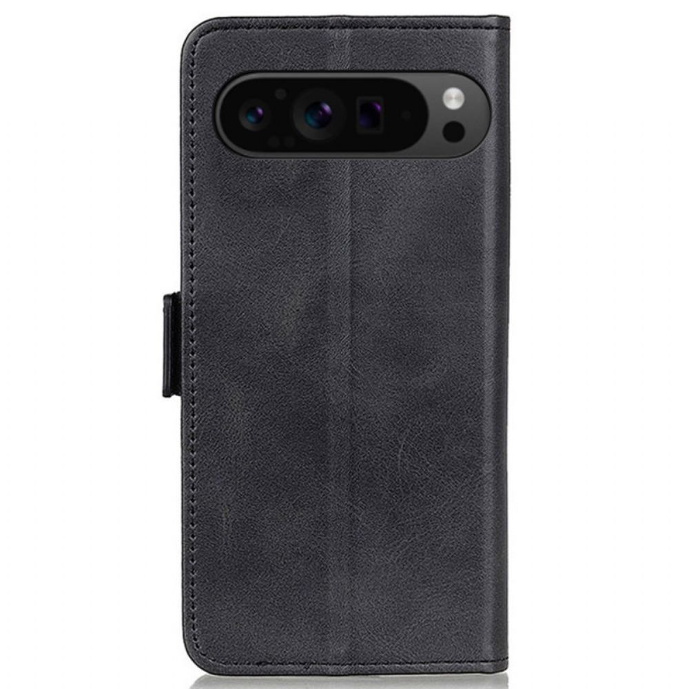 Leren Hoesje Google Pixel 10 Pro Xl Dubbele Sluiting Bescherming Hoesje