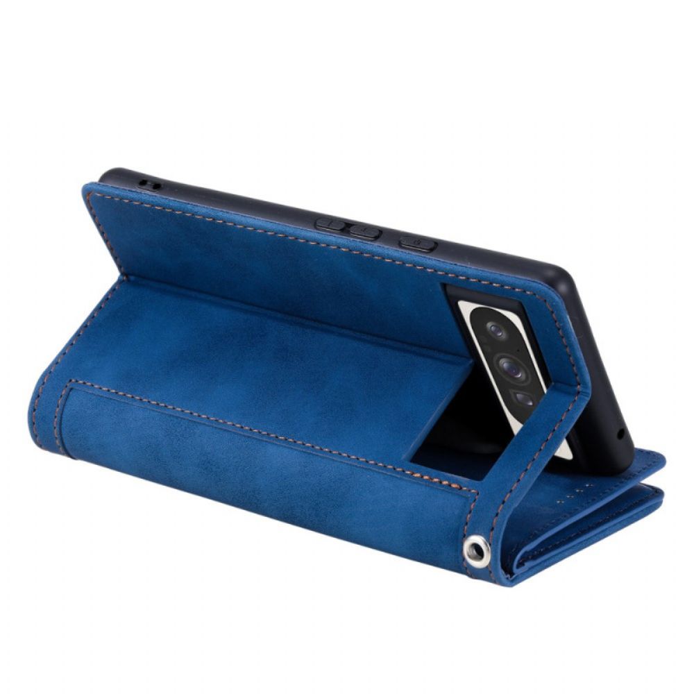 Leren Hoesje Google Pixel 10 Pro Xl Portemonnee Met 9 Kaarthouders En Ritssluiting