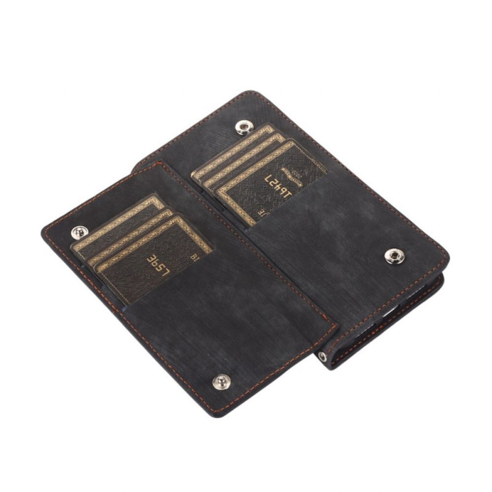 Leren Hoesje Google Pixel 10 Pro Xl Portemonnee Met Suède-effect