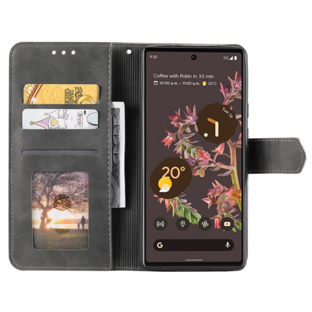 Leren Hoesje Google Pixel 10 Pro Xl Tweekleurig Met Bandje