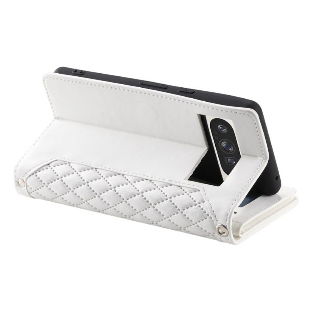 Leren Hoesje Voor Google Pixel 10 Pro Xl Gewatteerde Portemonnee