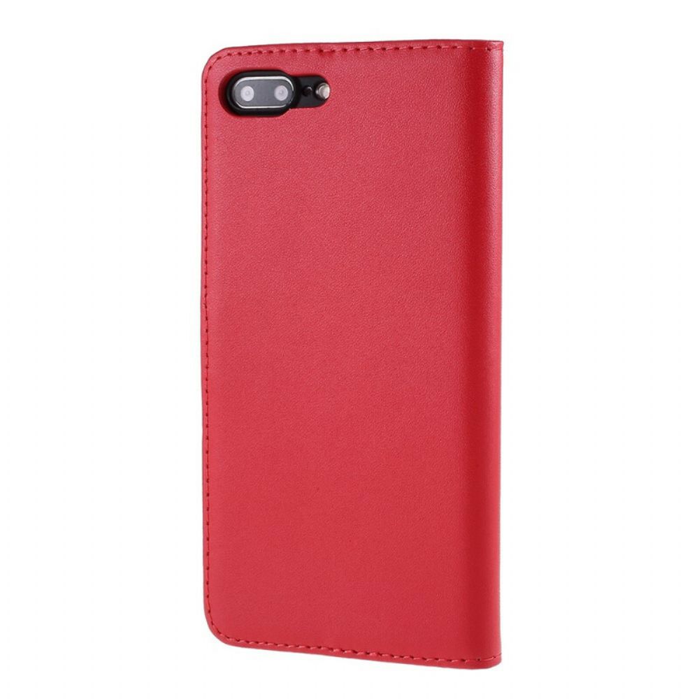 Folio-hoesje voor iPhone 8 Plus / 7 Plus Echte Leerkleur