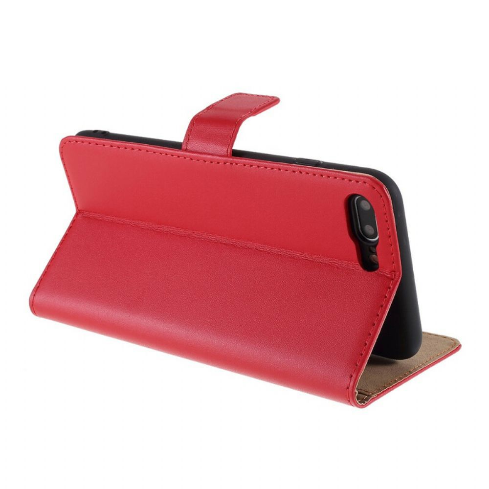 Folio-hoesje voor iPhone 8 Plus / 7 Plus Echte Leerkleur
