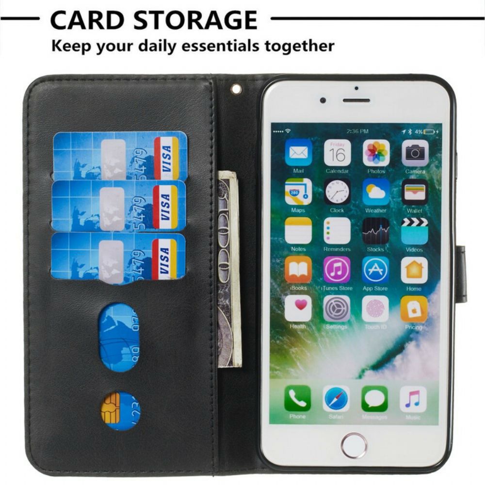 Folio-hoesje voor iPhone 8 Plus / 7 Plus Vintage Portemonnee