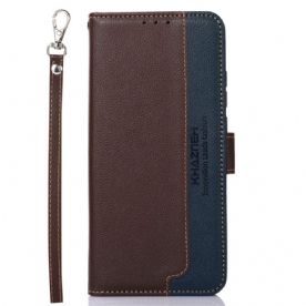 Flip Case Leren Google Pixel 8 Litchi-stijl Rfid Khazneh