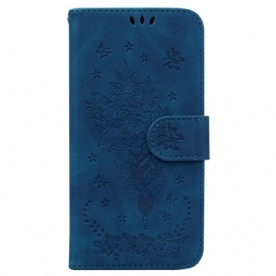 Flip Case Leren Google Pixel 8 Rozen Met Riempje