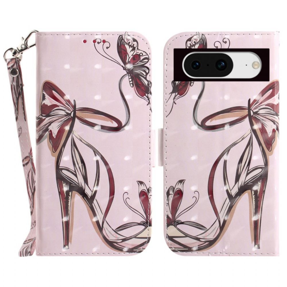 Leren Hoesje Voor Google Pixel 8 Pomp Met Bandjes