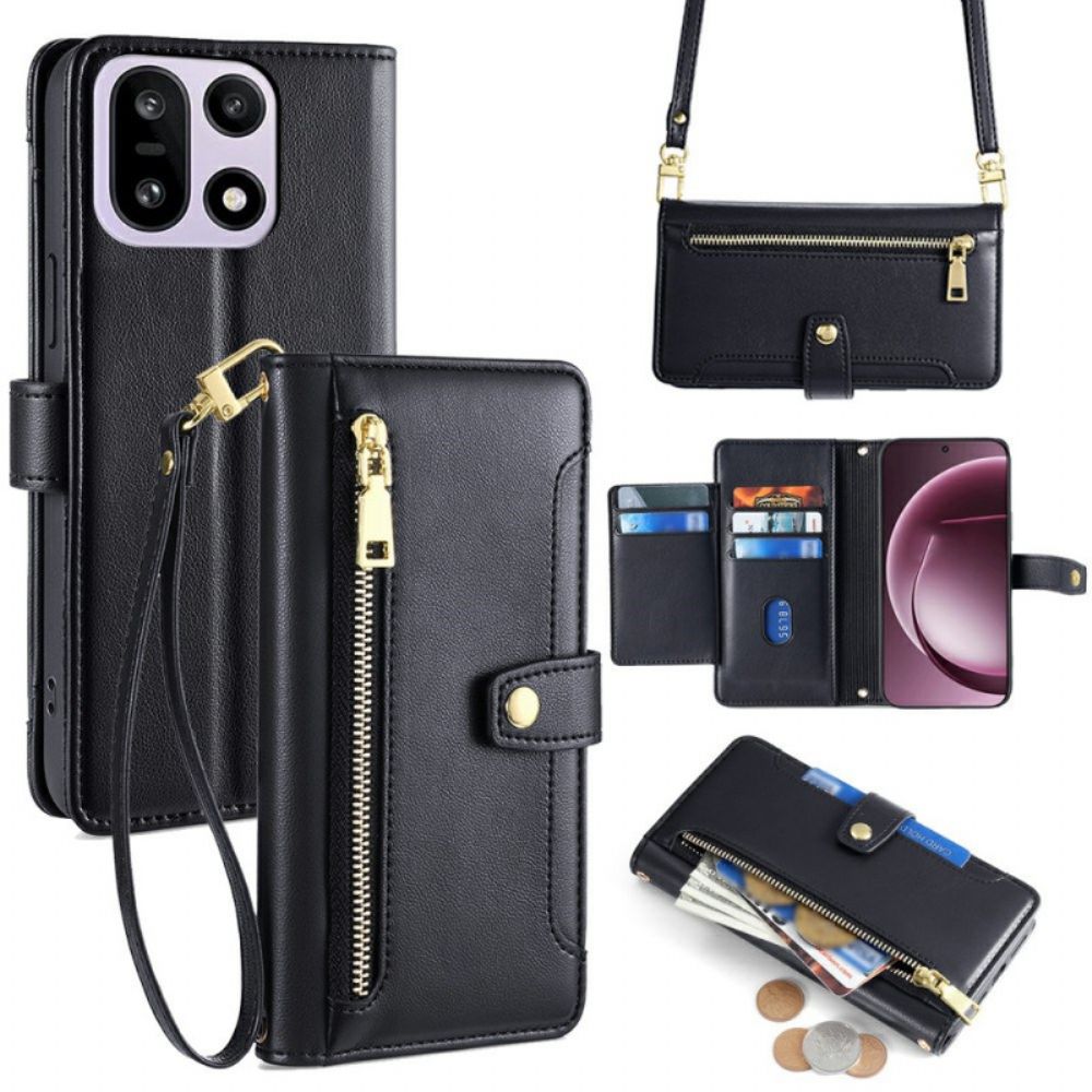 Bescherming Hoesje Oneplus 15 Portemonnee Met Bandjes