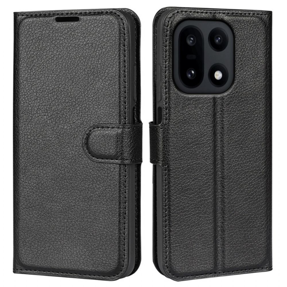 Flip Case Leren Oneplus 15 Lychee Kunstleer