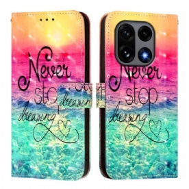Flip Case Leren Oneplus 15 Never Stop Dreaming