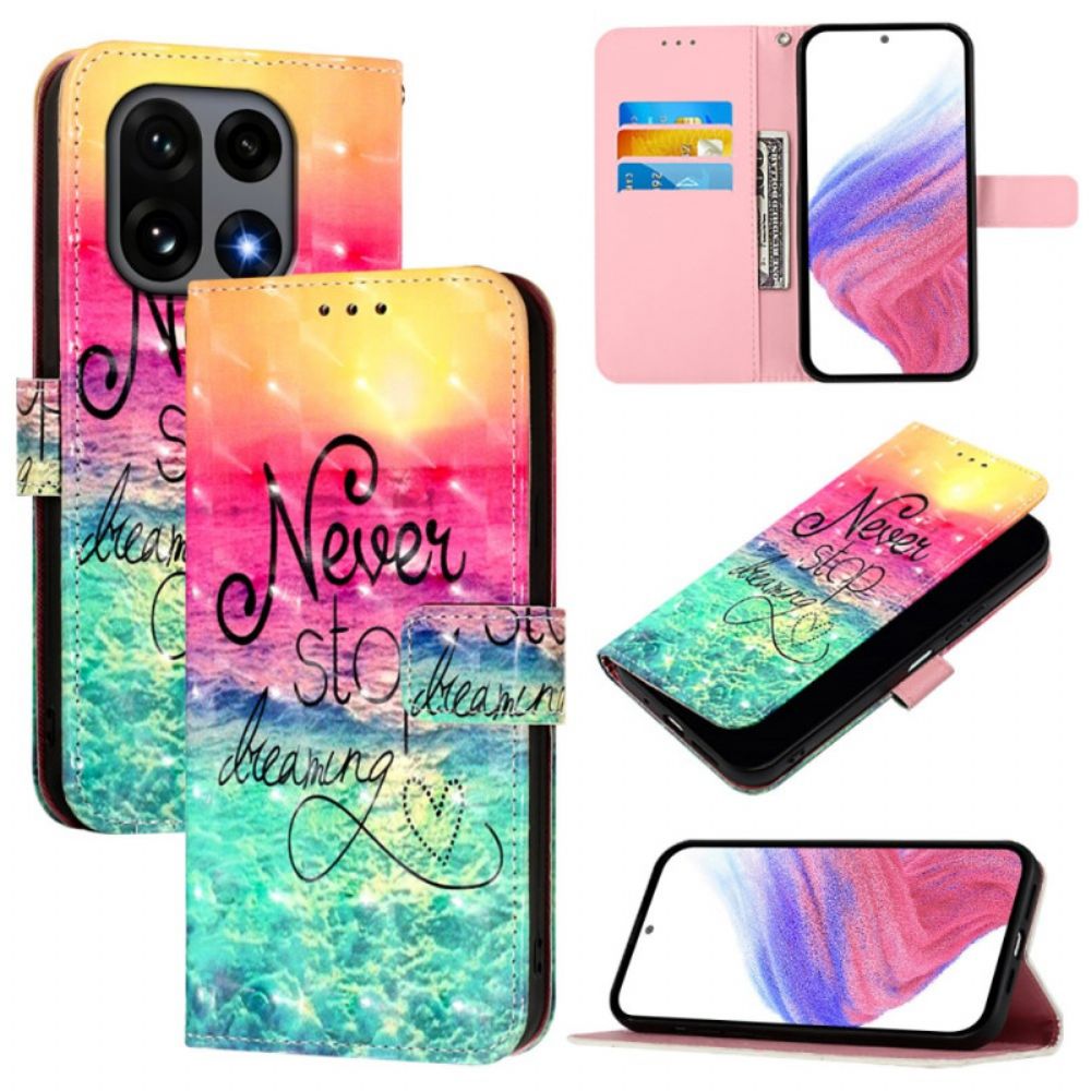 Flip Case Leren Oneplus 15 Never Stop Dreaming