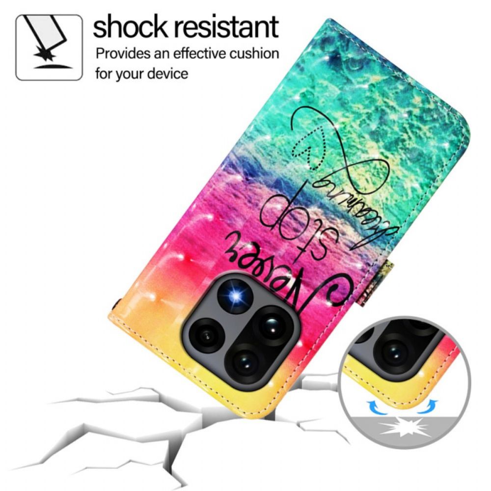 Flip Case Leren Oneplus 15 Never Stop Dreaming