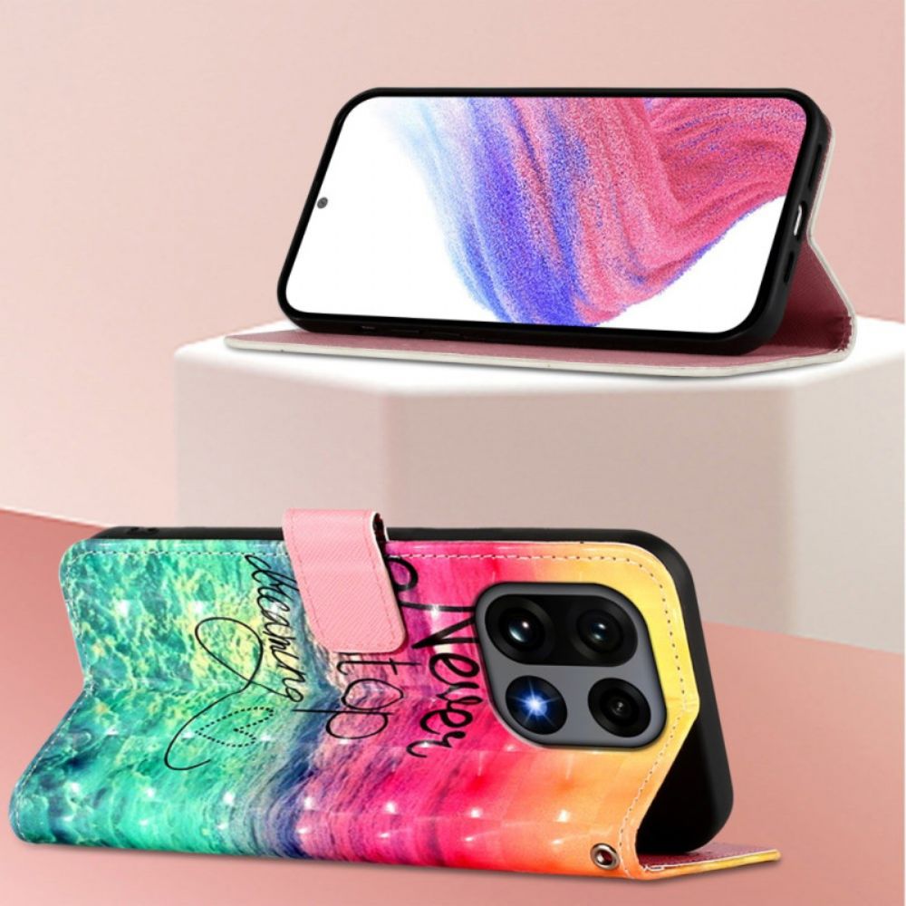 Flip Case Leren Oneplus 15 Never Stop Dreaming