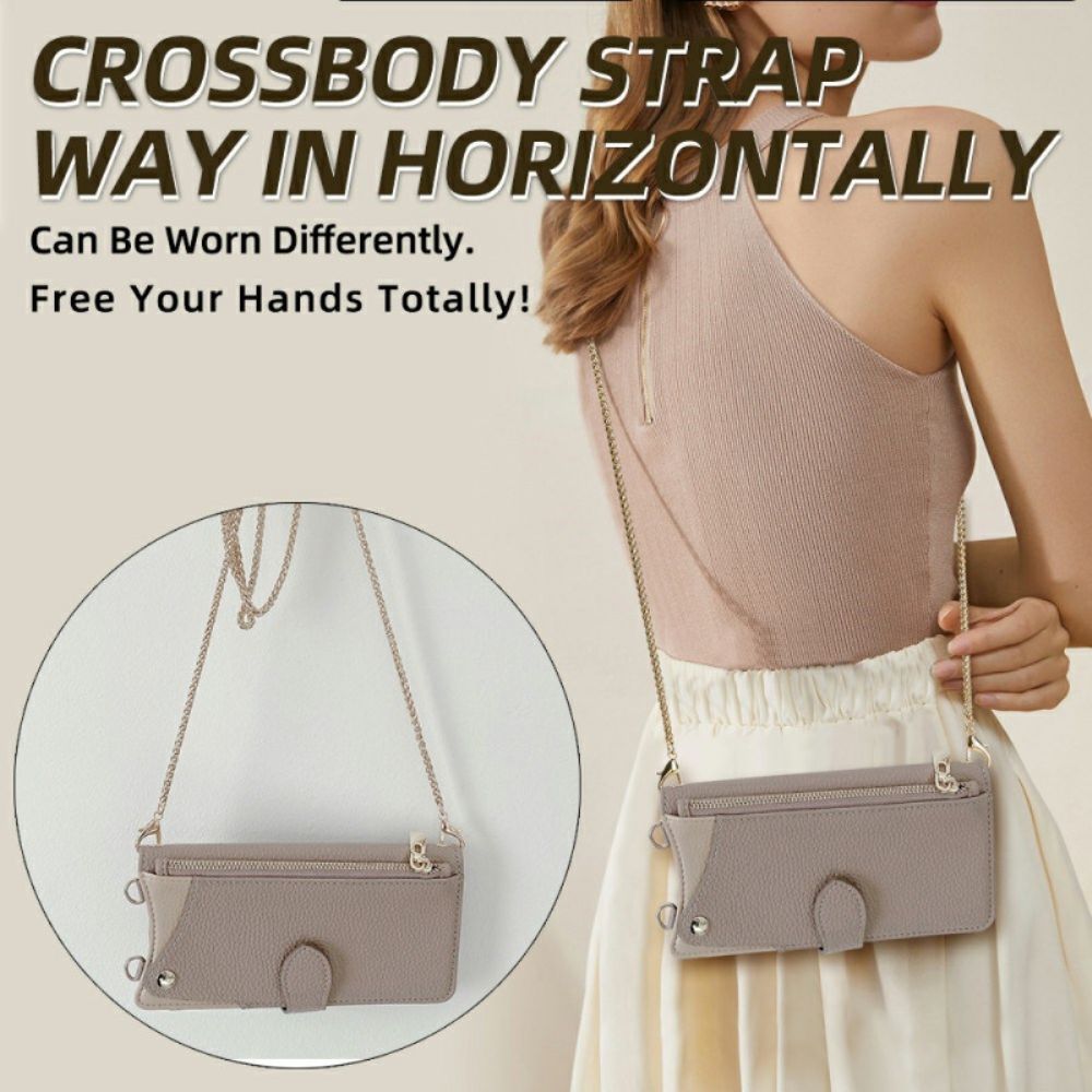 Flip Case Leren Oneplus 15 Portemonnee Met Ketting Als Schouderband