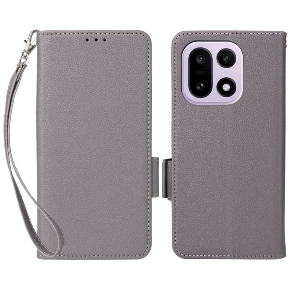 Folio-hoesje Oneplus 15 Kunstleer Met Riempje