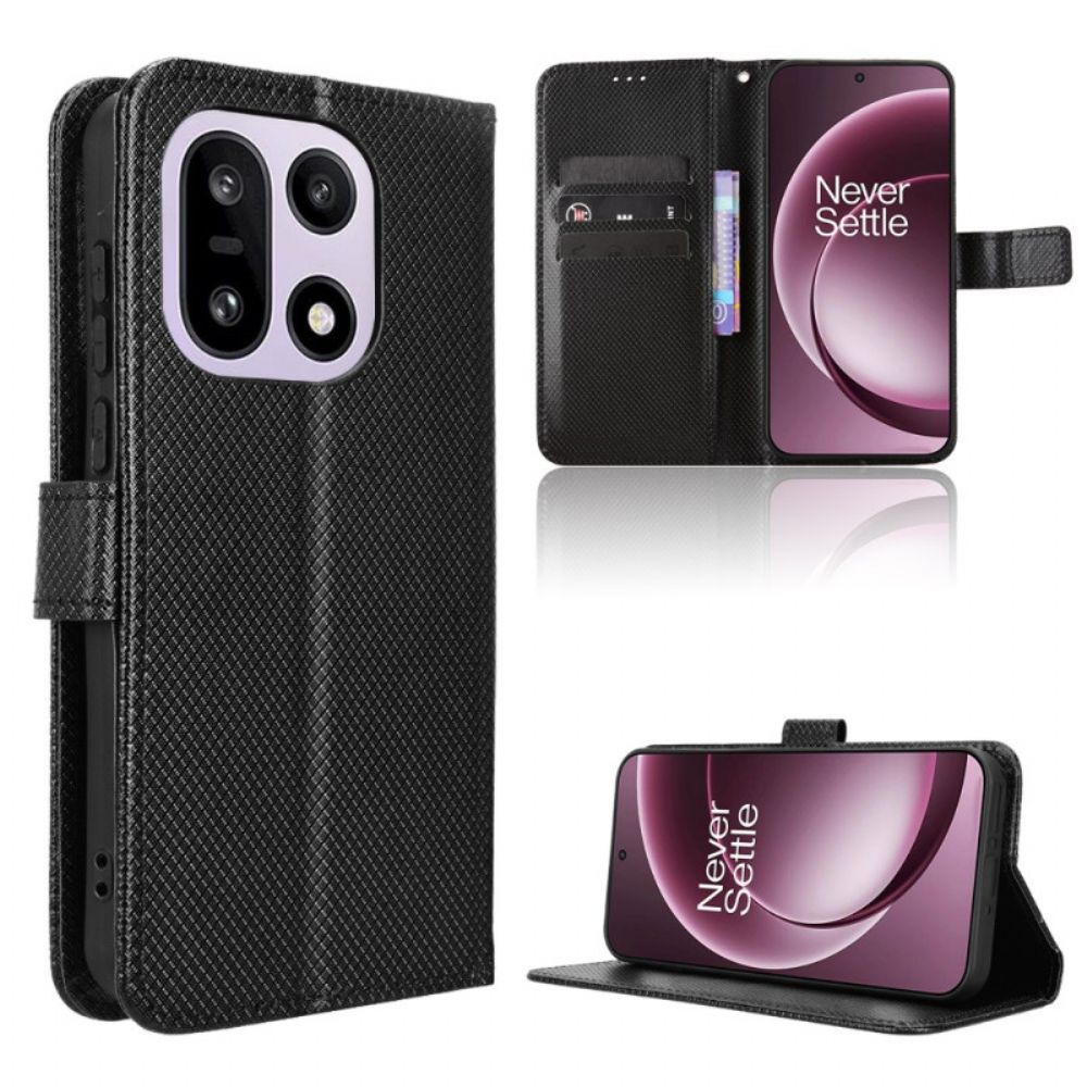 Folio-hoesje Oneplus 15 Telefoonhoesje Diamantstructuur