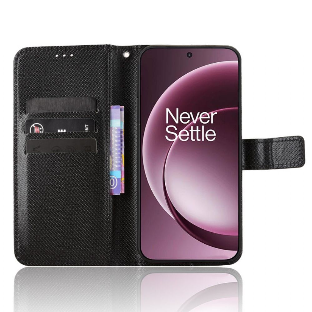 Folio-hoesje Oneplus 15 Telefoonhoesje Diamantstructuur