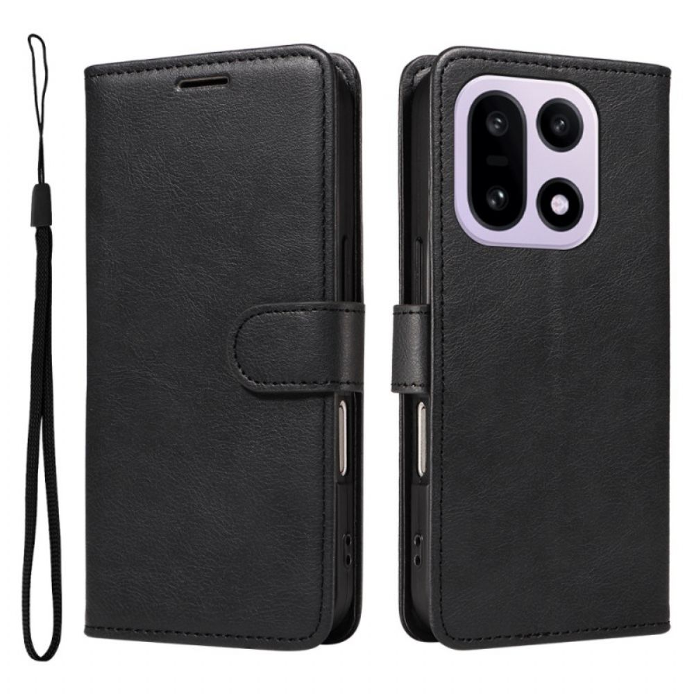 Folio-hoesje Oneplus 15 Telefoonhoesje Effen Kunstleer