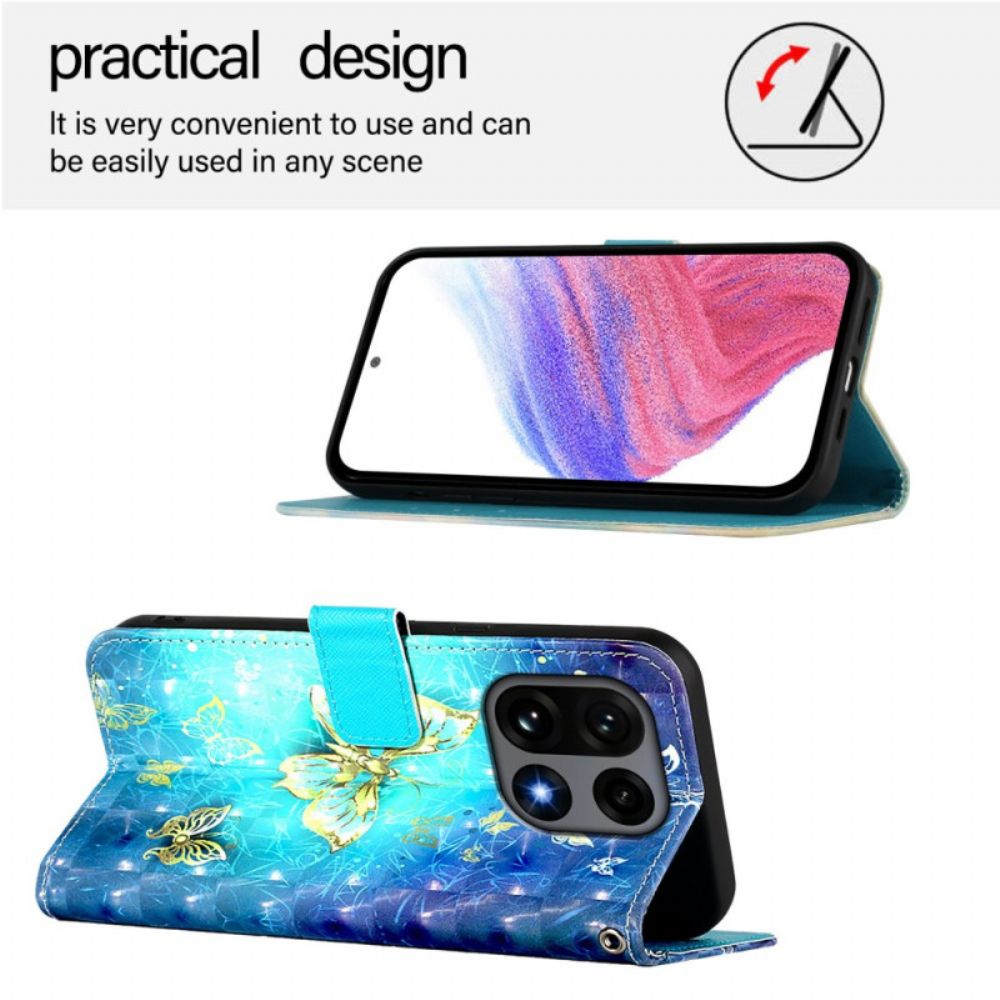 Folio-hoesje Oneplus 15 Telefoonhoesje Gouden Vlinders